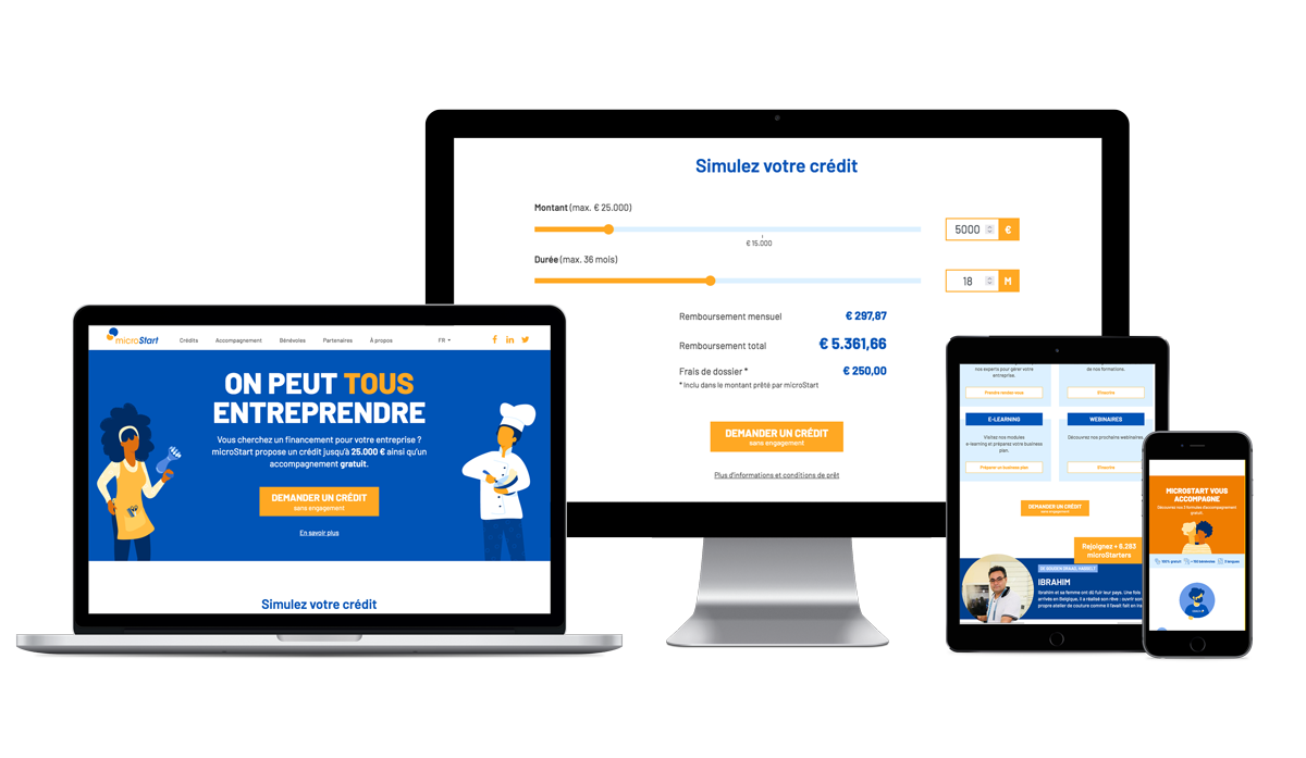Mockups site microStart start page